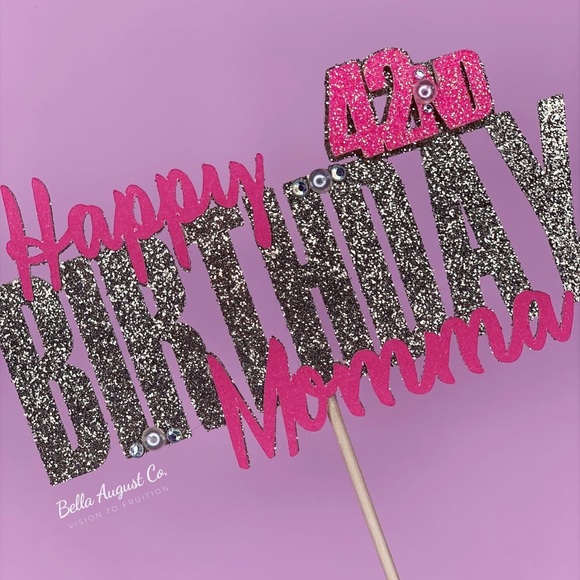 Custom Jewelled Birthday Cake Topper - Picture 3 of 3